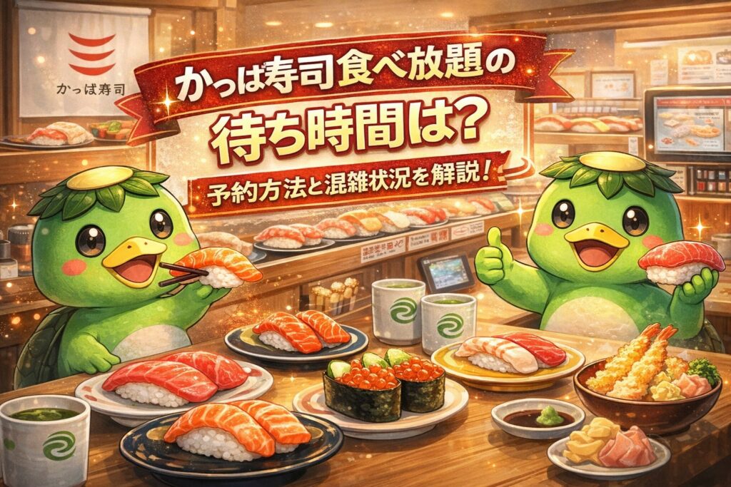 かっぱ寿司食べ放題の待ち時間のイメージ画像